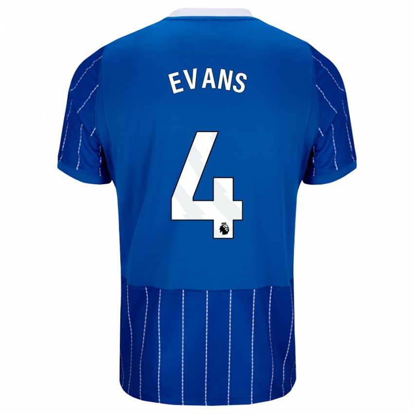 נשים Jake Evans #4 כחול מדיום לבן ג'רזי ביתית 2026/27 חולצה קצרה
