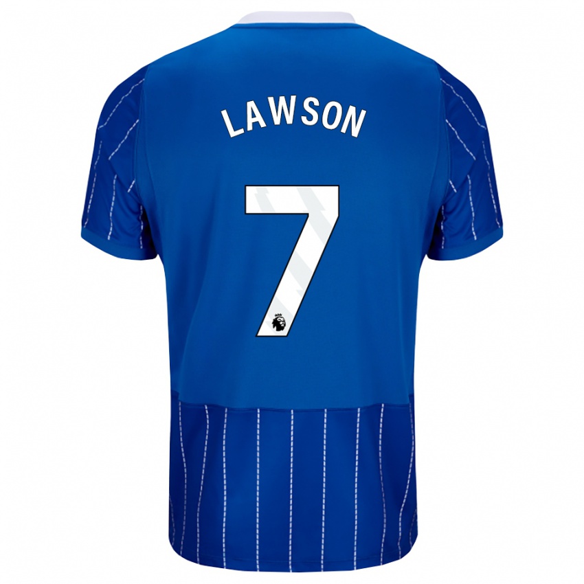 נשים Zebedee Lawson #7 כחול מדיום לבן ג'רזי ביתית 2026/27 חולצה קצרה