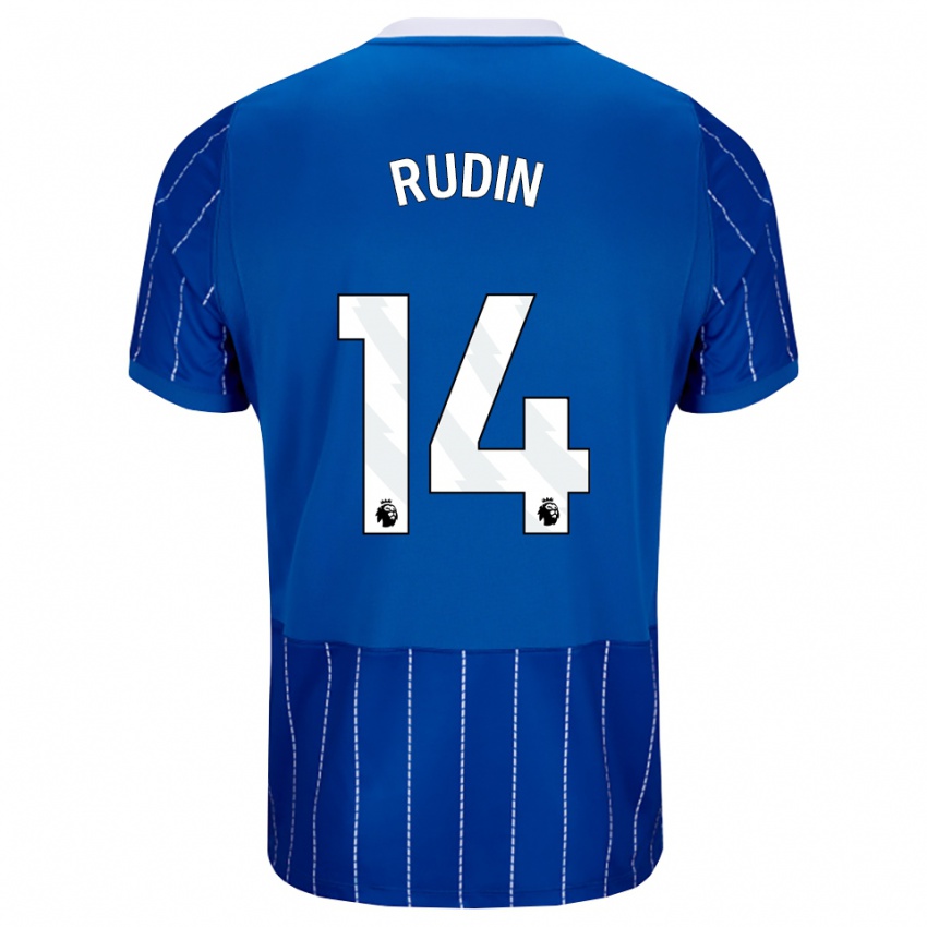 נשים Daniel Rudin #14 כחול מדיום לבן ג'רזי ביתית 2026/27 חולצה קצרה