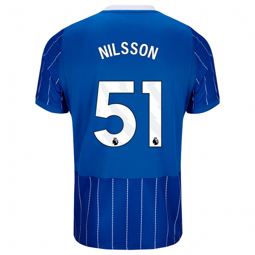 נשים Casper Nilsson #51 כחול מדיום לבן ג'רזי ביתית 2026/27 חולצה קצרה