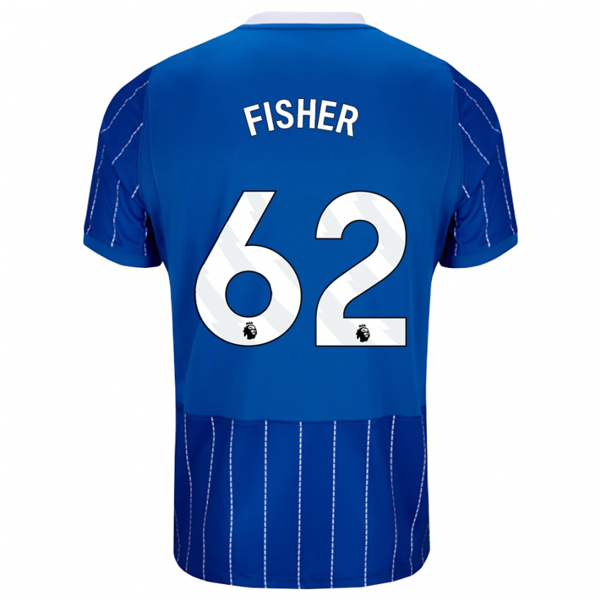 נשים Hugo Fisher #62 כחול מדיום לבן ג'רזי ביתית 2026/27 חולצה קצרה
