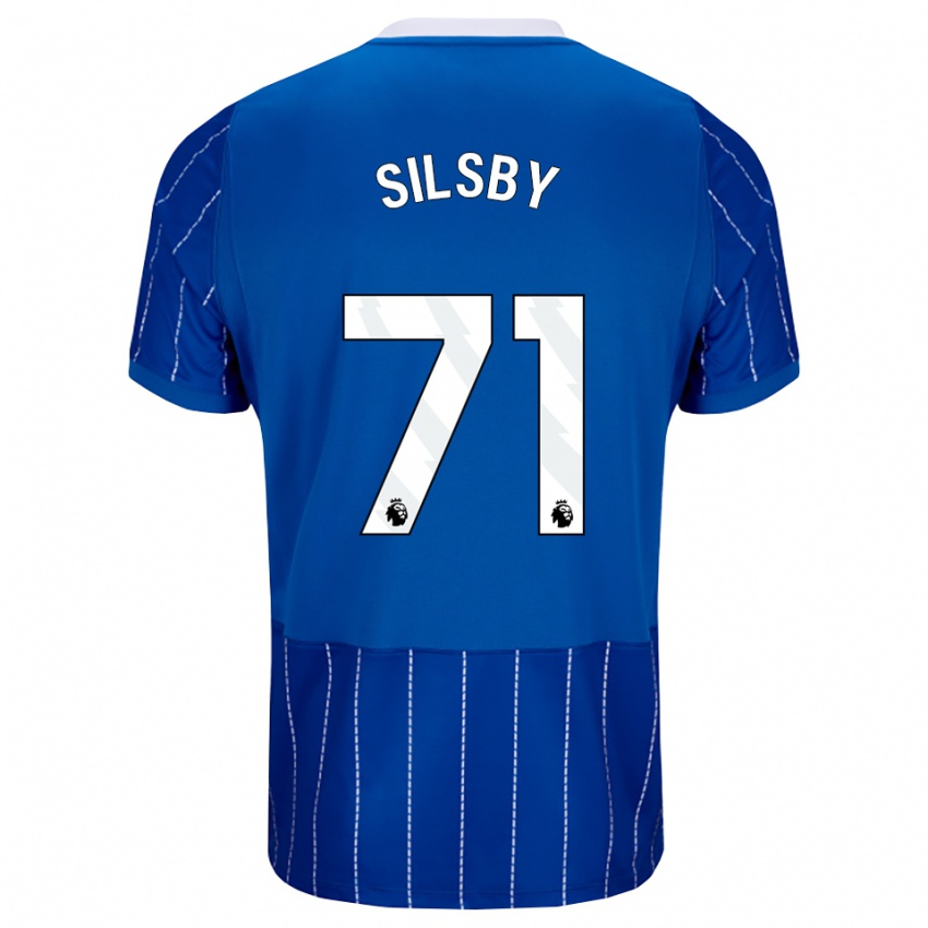 נשים Tyler Silsby #71 כחול מדיום לבן ג'רזי ביתית 2026/27 חולצה קצרה