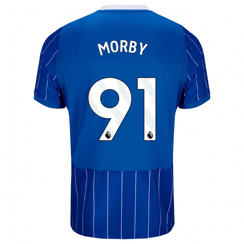 נשים Jackson Morby #91 כחול מדיום לבן ג'רזי ביתית 2026/27 חולצה קצרה