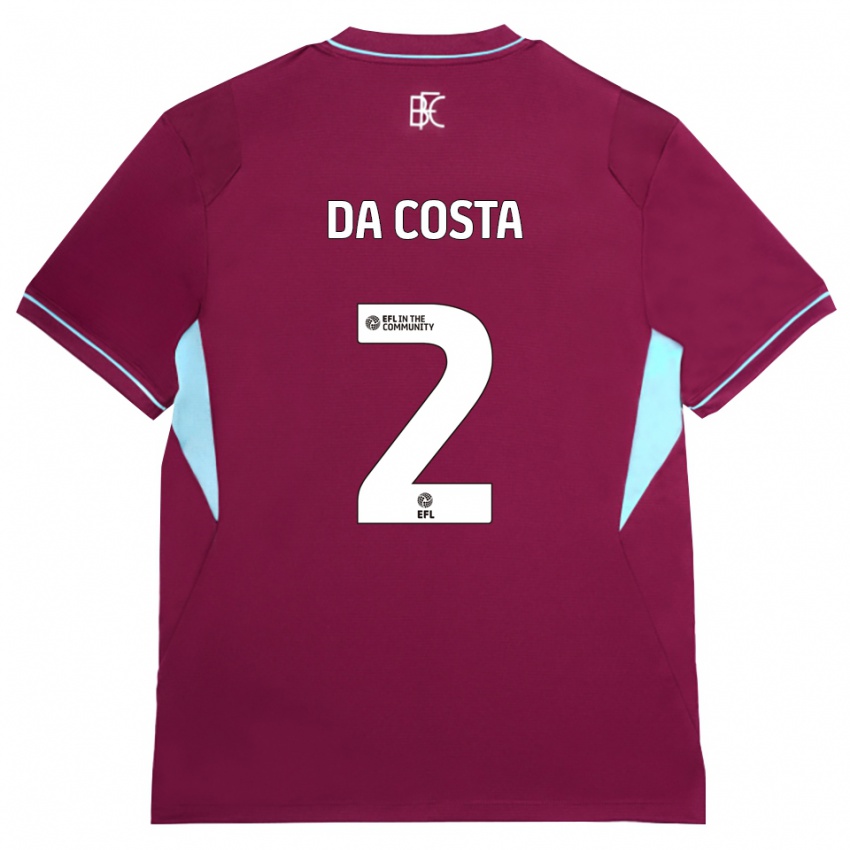נשים Croyde Da Costa #2 בורדו ירוק ג'רזי ביתית 2026/27 חולצה קצרה