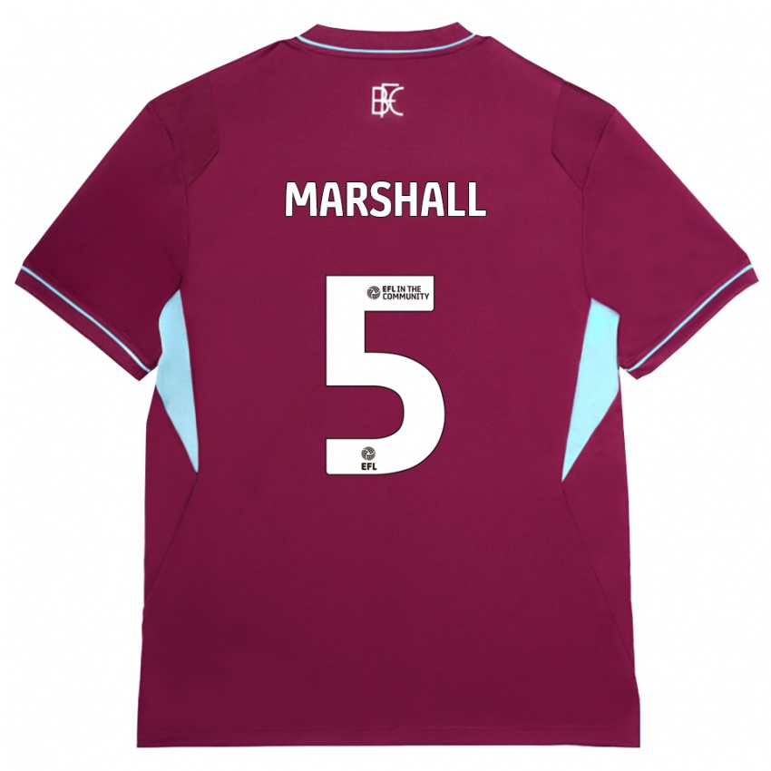 נשים Georgia Marshall #5 בורדו ירוק ג'רזי ביתית 2026/27 חולצה קצרה