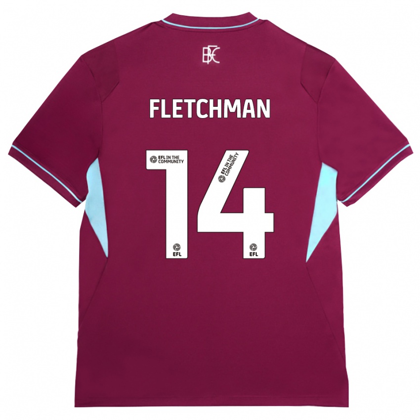 נשים Diandro Fletchman #14 בורדו ירוק ג'רזי ביתית 2026/27 חולצה קצרה