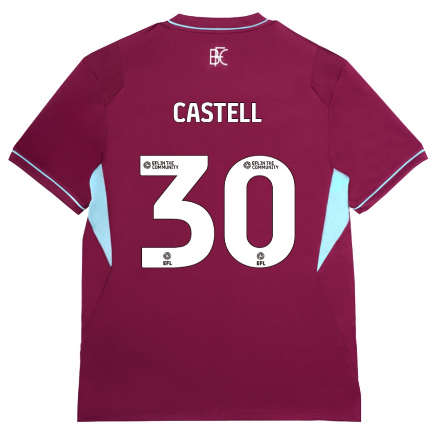 נשים Lluc Castell #30 בורדו ירוק ג'רזי ביתית 2026/27 חולצה קצרה