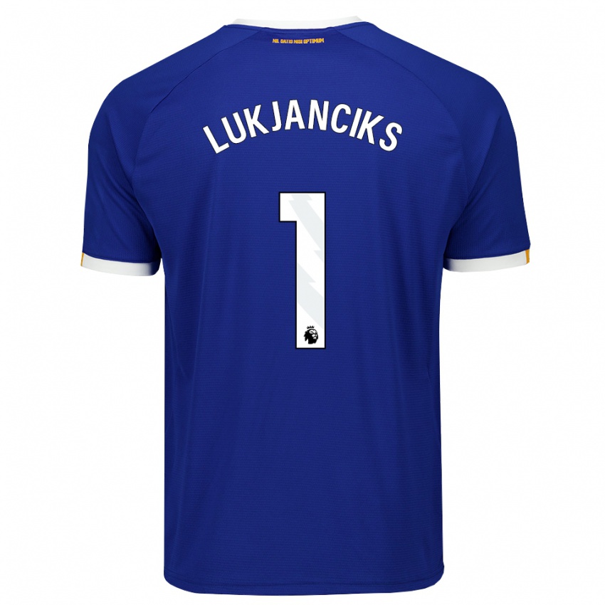 נשים Douglass Lukjanciks #1 כחול לבן צהוב ג'רזי ביתית 2026/27 חולצה קצרה