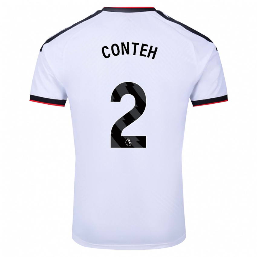 נשים Daniel Conteh #2 לבן שחור אדום ג'רזי ביתית 2026/27 חולצה קצרה