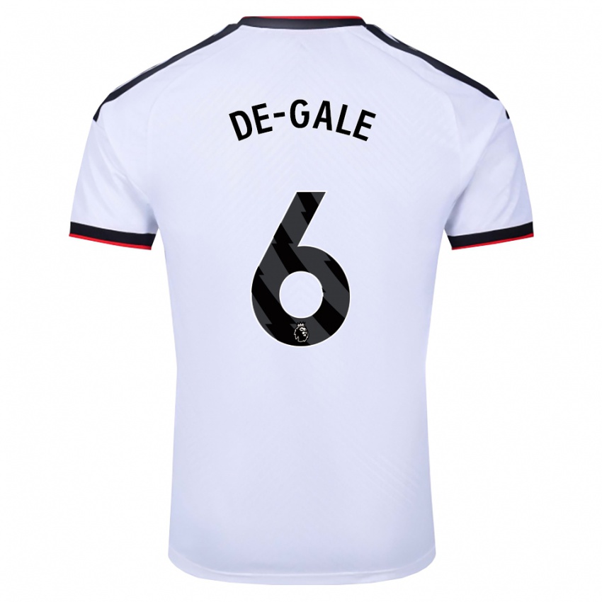 נשים Dylan De-Gale #6 לבן שחור אדום ג'רזי ביתית 2026/27 חולצה קצרה