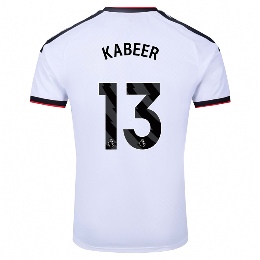 נשים Eric Kabeer #13 לבן שחור אדום ג'רזי ביתית 2026/27 חולצה קצרה