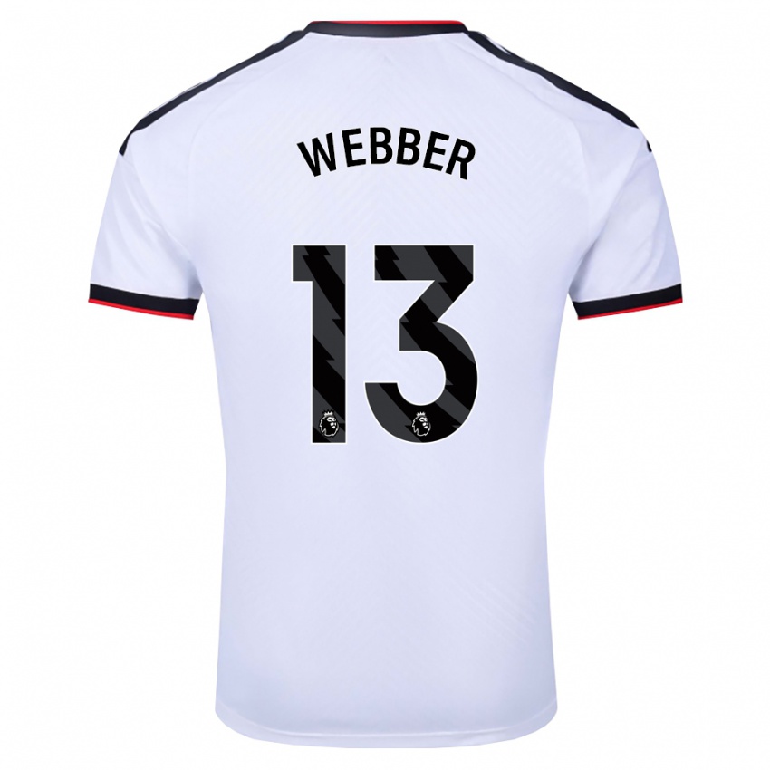 נשים Amber Webber #13 לבן שחור אדום ג'רזי ביתית 2026/27 חולצה קצרה