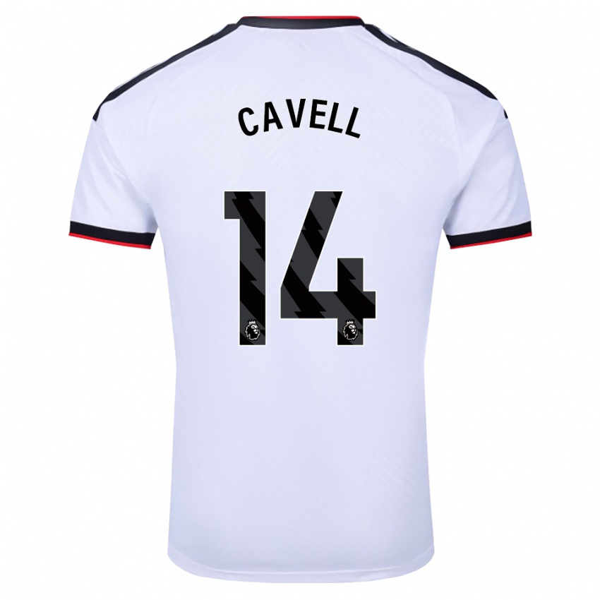 נשים Tarrell Cavell #14 לבן שחור אדום ג'רזי ביתית 2026/27 חולצה קצרה