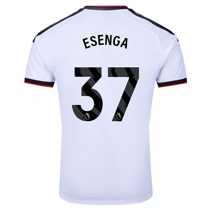 נשים Jonathan Esenga #37 לבן שחור אדום ג'רזי ביתית 2026/27 חולצה קצרה