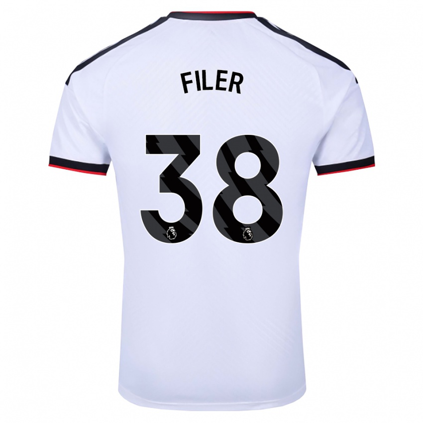 נשים Maddie Filer #38 לבן שחור אדום ג'רזי ביתית 2026/27 חולצה קצרה