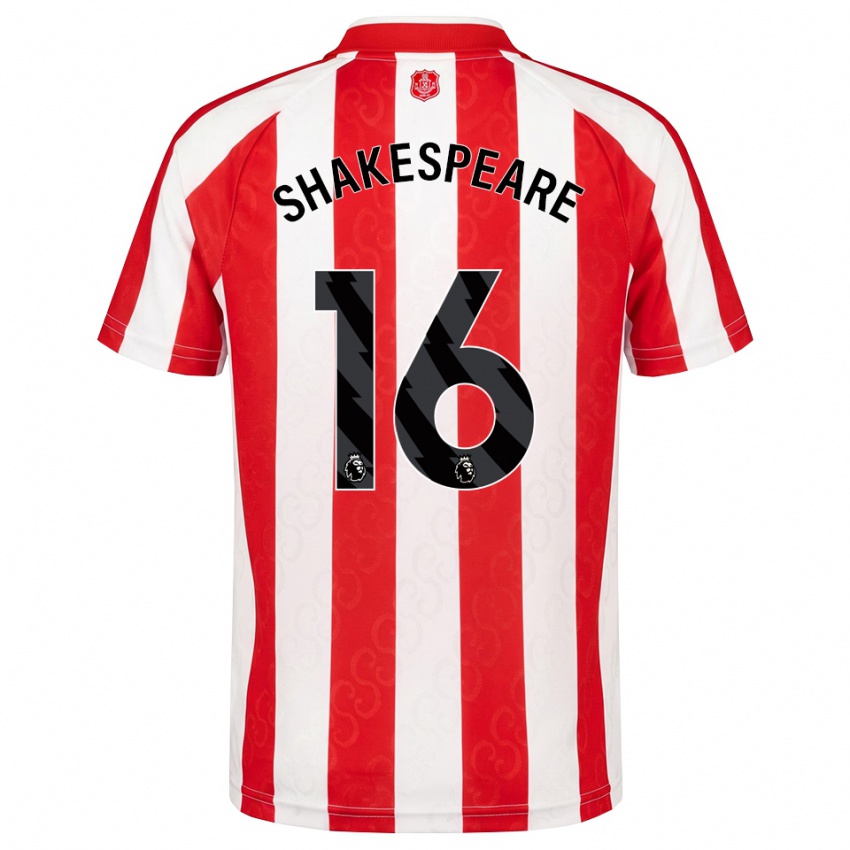 נשים Caleb Shakespeare #16 אדום לבן שחור ג'רזי ביתית 2026/27 חולצה קצרה
