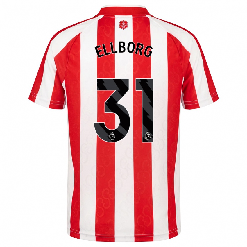 נשים Melker Ellborg #31 אדום לבן שחור ג'רזי ביתית 2026/27 חולצה קצרה