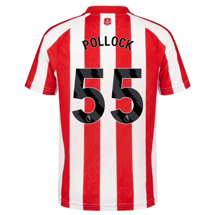 נשים Alfie Pollock #55 אדום לבן שחור ג'רזי ביתית 2026/27 חולצה קצרה