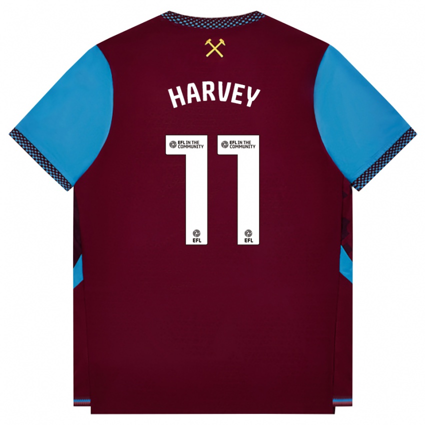 נשים Ros Harvey #11 בורדו כחול קורנפלאוור ג'רזי ביתית 2026/27 חולצה קצרה