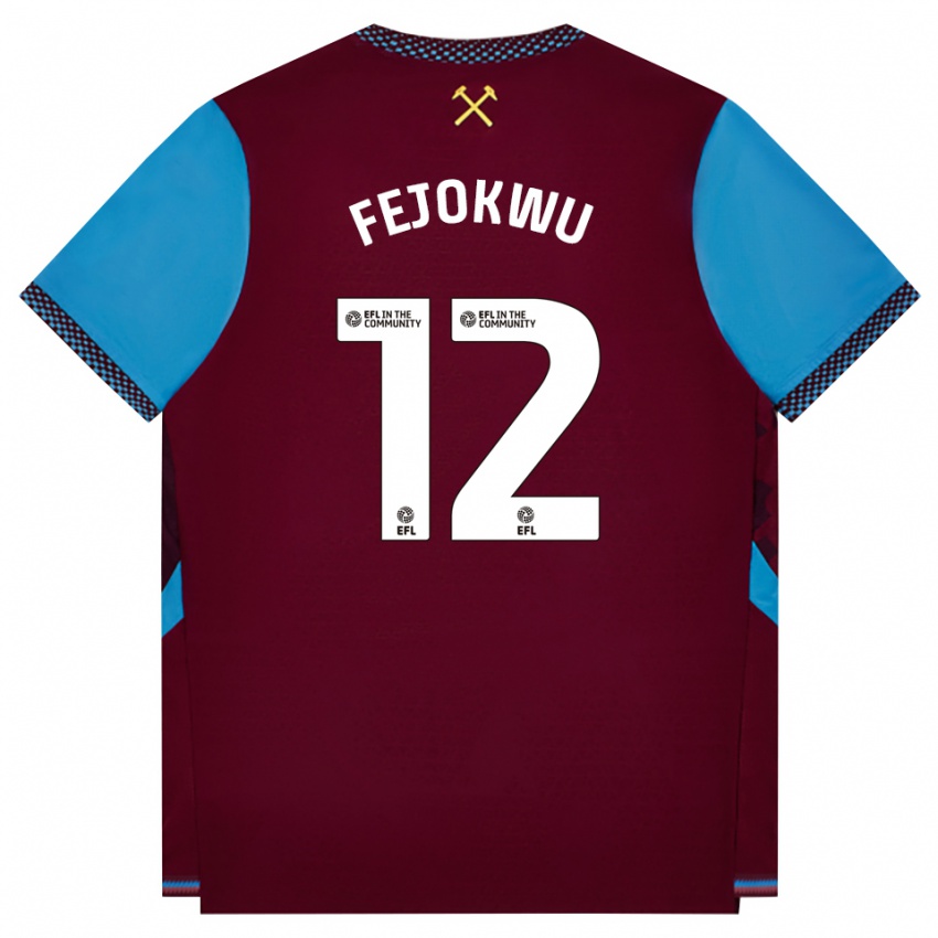 נשים Emmanuel Fejokwu #12 בורדו כחול קורנפלאוור ג'רזי ביתית 2026/27 חולצה קצרה