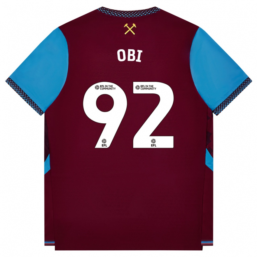 נשים Chuk Obi #92 בורדו כחול קורנפלאוור ג'רזי ביתית 2026/27 חולצה קצרה