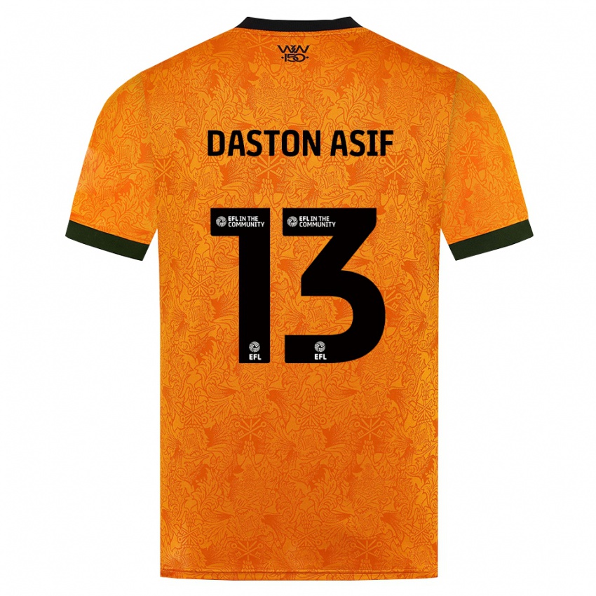 נשים Daston Asif #13 כתום שחור ג'רזי ביתית 2026/27 חולצה קצרה