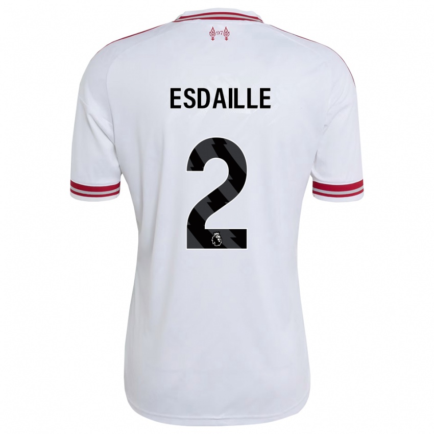 נשים Dj Esdaille #2 אדום לבן הרחק ג'רזי 2026/27 חולצה קצרה