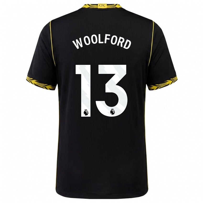 נשים Aaron Woolford #13 שחור צהוב הרחק ג'רזי 2026/27 חולצה קצרה