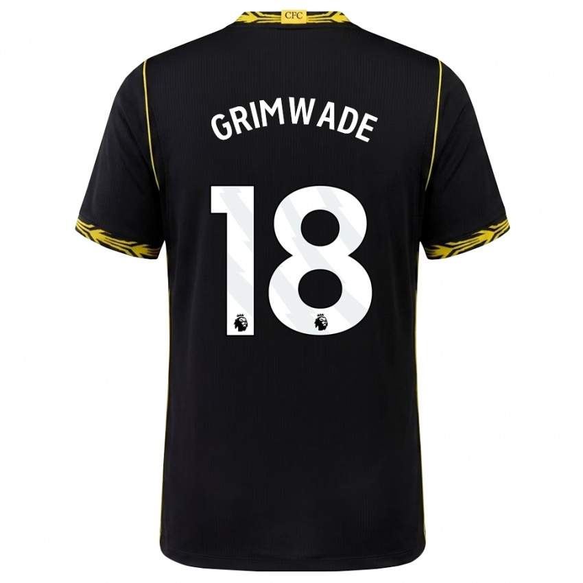 נשים Heze Grimwade #18 שחור צהוב הרחק ג'רזי 2026/27 חולצה קצרה