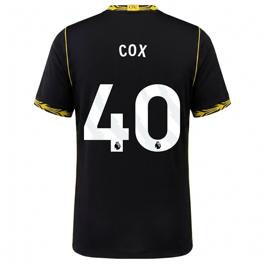 נשים Katie Cox #40 שחור צהוב הרחק ג'רזי 2026/27 חולצה קצרה