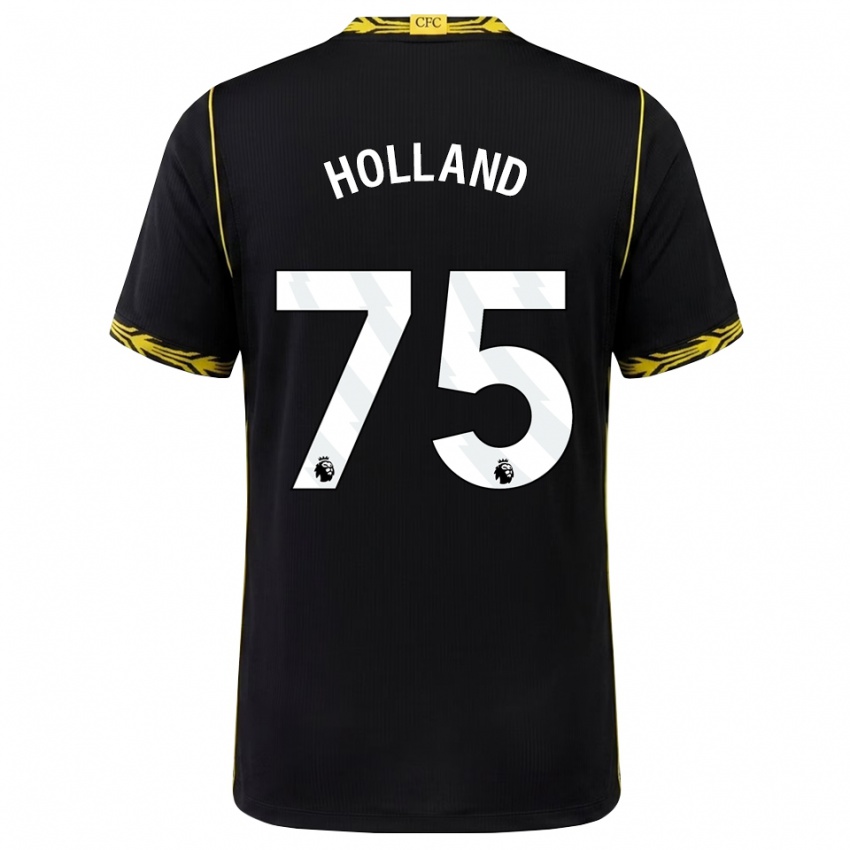נשים Charlie Holland #75 שחור צהוב הרחק ג'רזי 2026/27 חולצה קצרה
