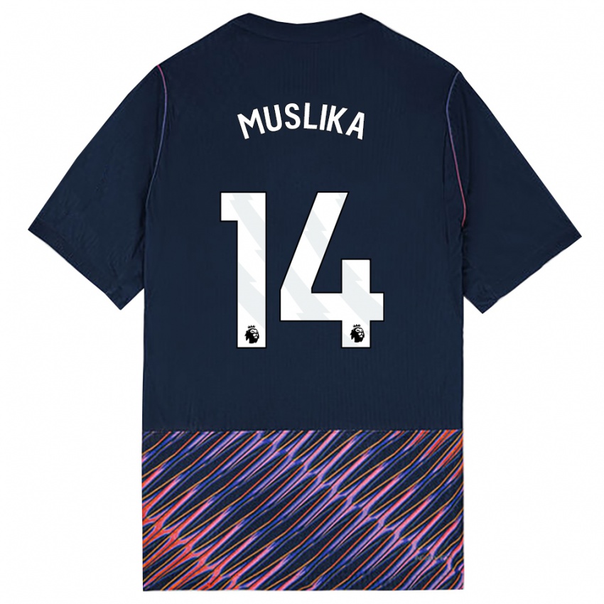 נשים Armend Muslika #14 כחול רויאל לבן הרחק ג'רזי 2026/27 חולצה קצרה