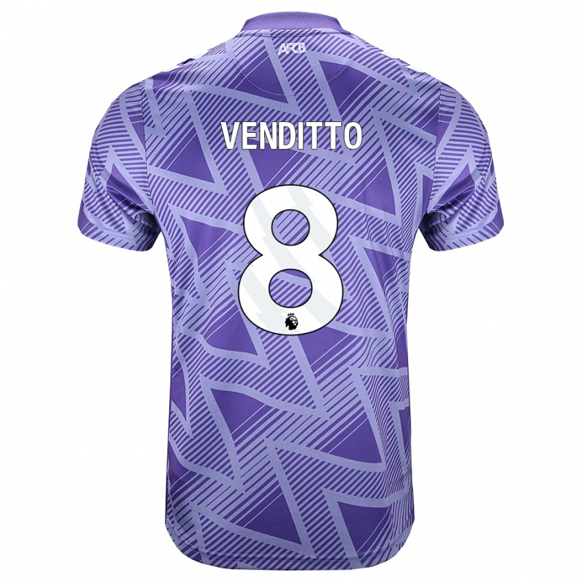 נשים Olivia Venditto #8 ורוד בהיר מאוד לבן הרחק ג'רזי 2026/27 חולצה קצרה