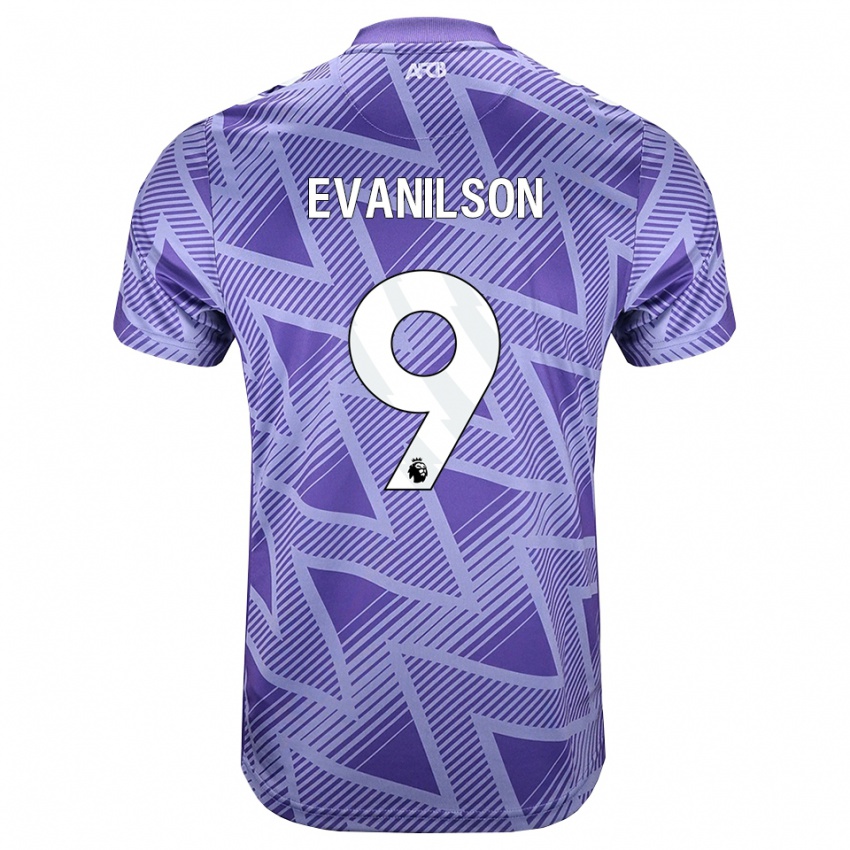 נשים Evanilson #9 ורוד בהיר מאוד לבן הרחק ג'רזי 2026/27 חולצה קצרה