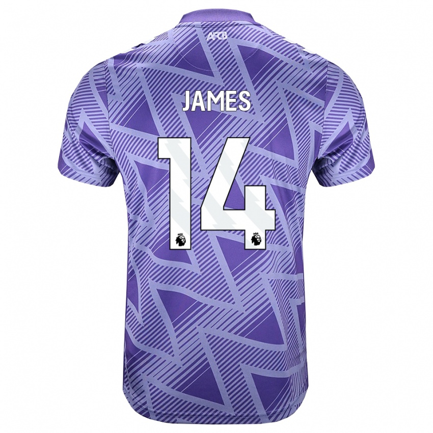 נשים Katie James #14 ורוד בהיר מאוד לבן הרחק ג'רזי 2026/27 חולצה קצרה