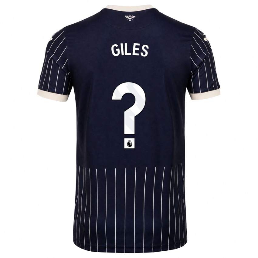נשים Cameron Giles #0 שחור לבן הרחק ג'רזי 2026/27 חולצה קצרה