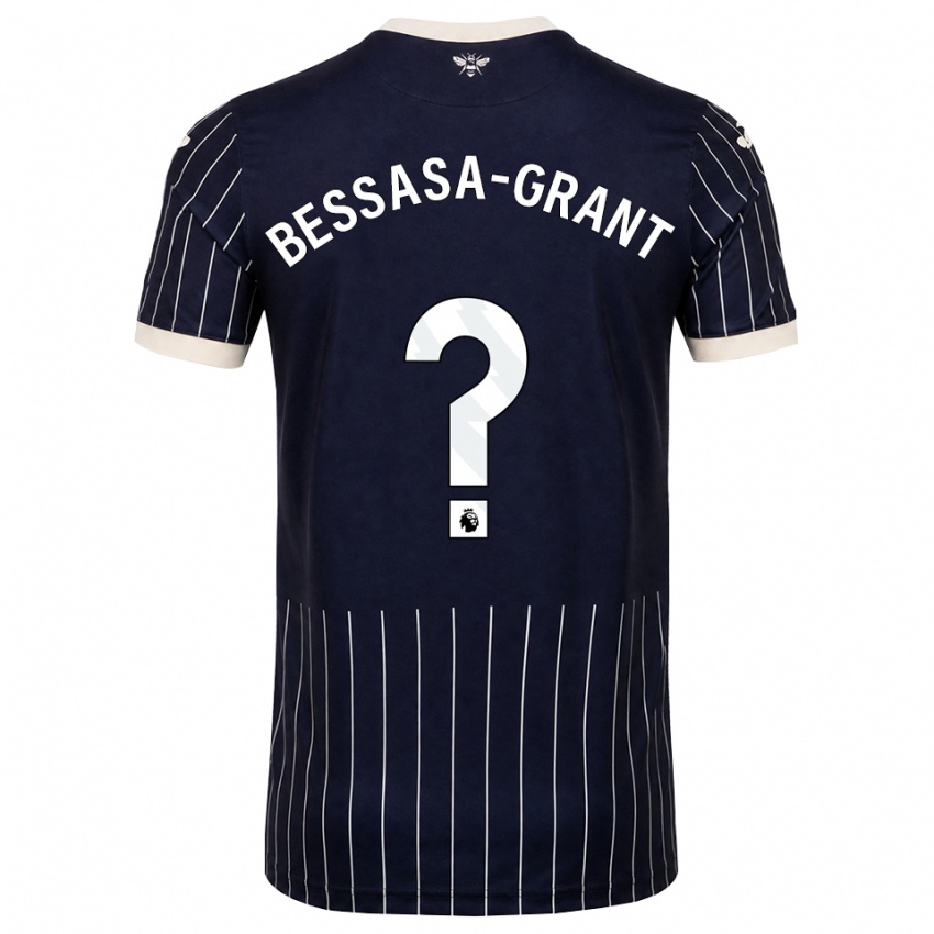 נשים Mekhai Bessasa-Grant #0 שחור לבן הרחק ג'רזי 2026/27 חולצה קצרה