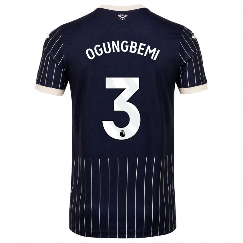 נשים Nathaniel Ogungbemi #3 שחור לבן הרחק ג'רזי 2026/27 חולצה קצרה