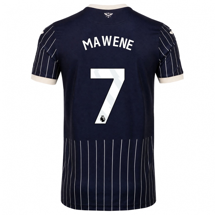 נשים Theo Mawene #7 שחור לבן הרחק ג'רזי 2026/27 חולצה קצרה