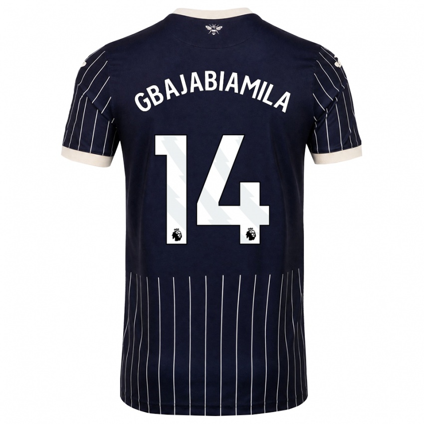 נשים Habeebat Gbajabiamila #14 שחור לבן הרחק ג'רזי 2026/27 חולצה קצרה