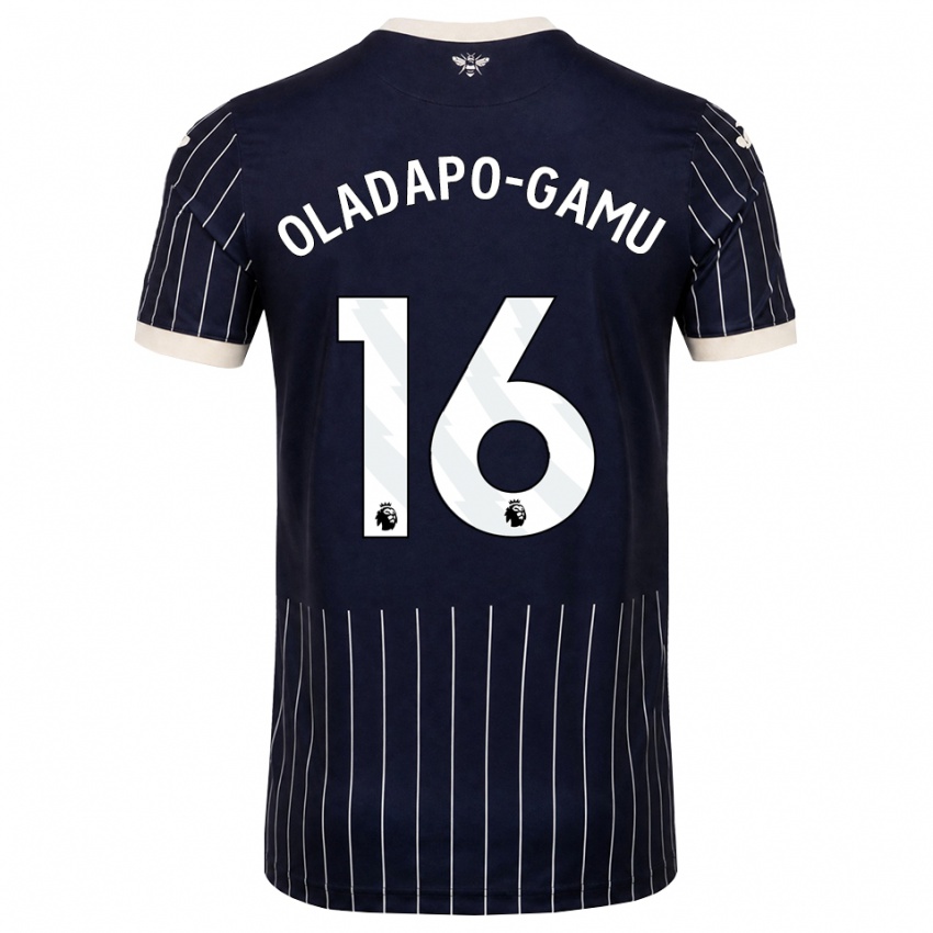 נשים Josh Oladapo-Gamu #16 שחור לבן הרחק ג'רזי 2026/27 חולצה קצרה