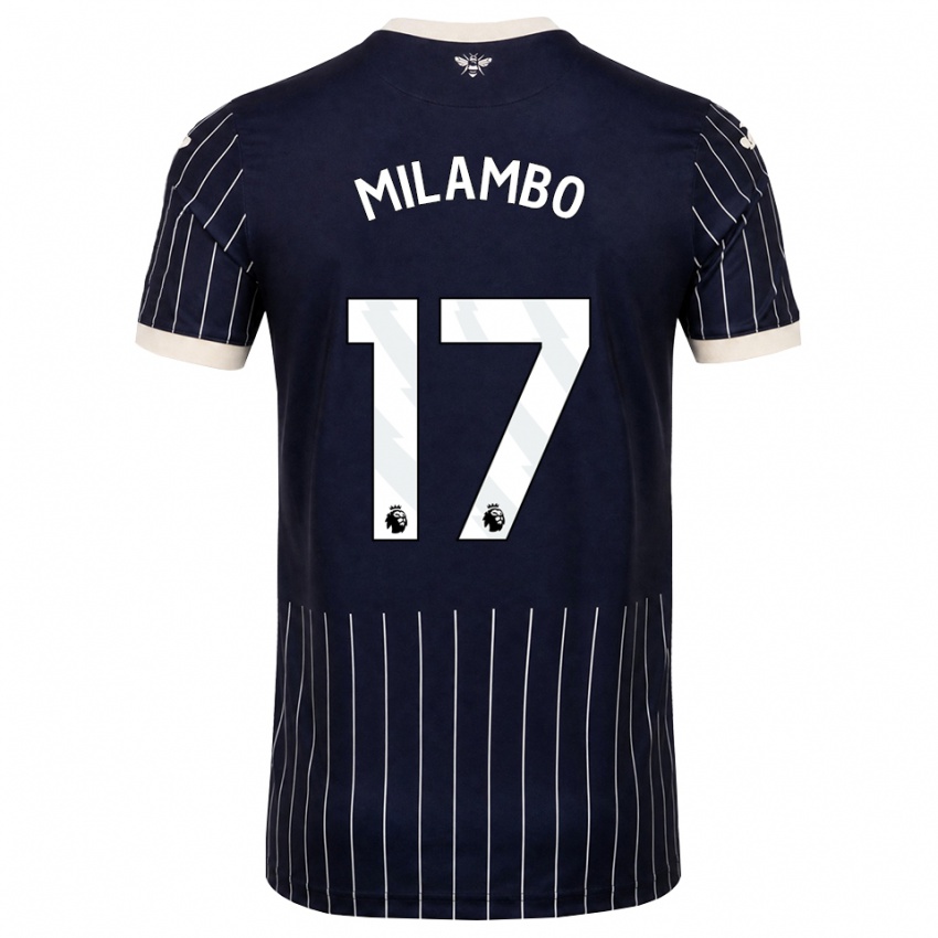 נשים Antoni Milambo #17 שחור לבן הרחק ג'רזי 2026/27 חולצה קצרה