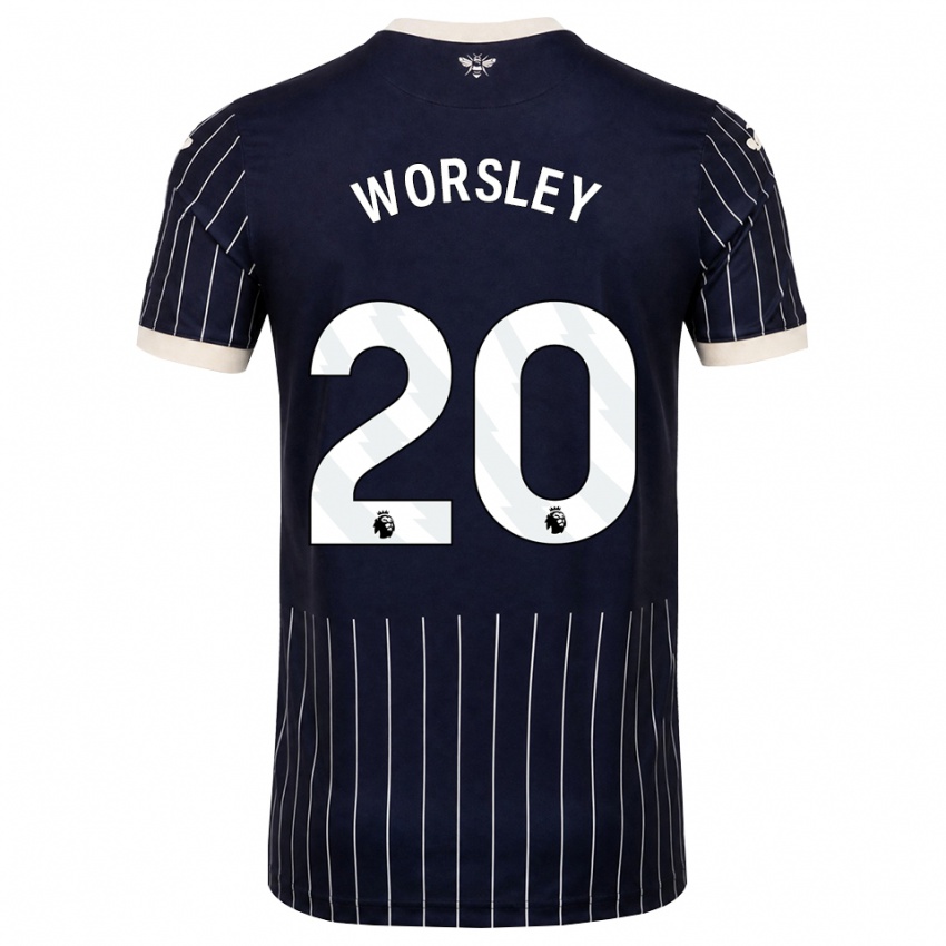 נשים Freya Worsley #20 שחור לבן הרחק ג'רזי 2026/27 חולצה קצרה