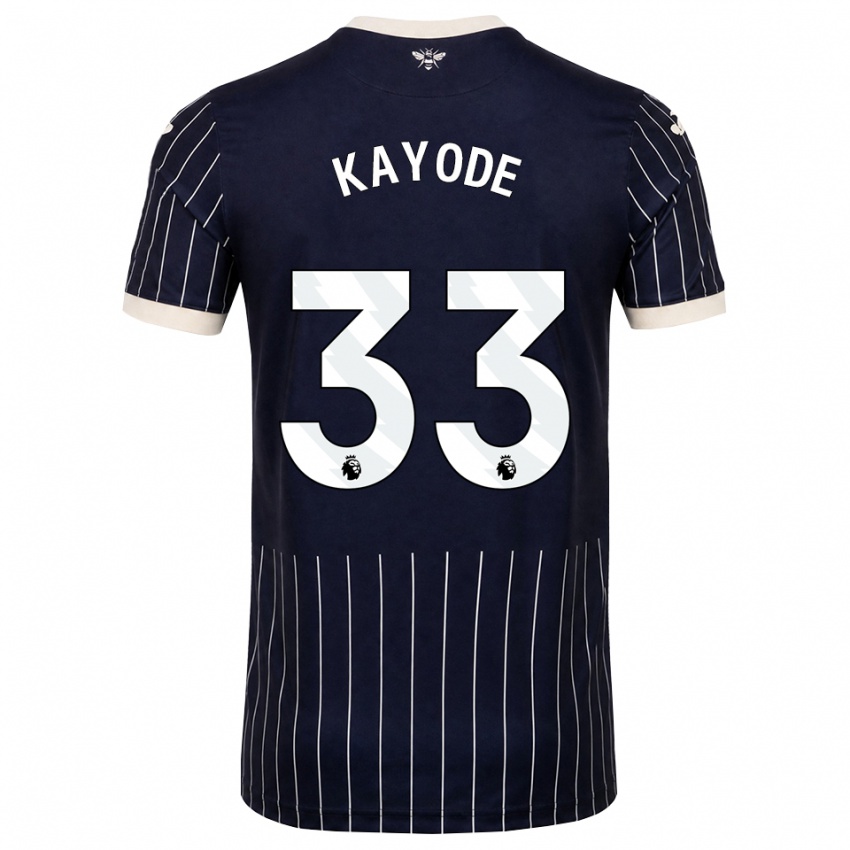 נשים Michael Kayode #33 שחור לבן הרחק ג'רזי 2026/27 חולצה קצרה
