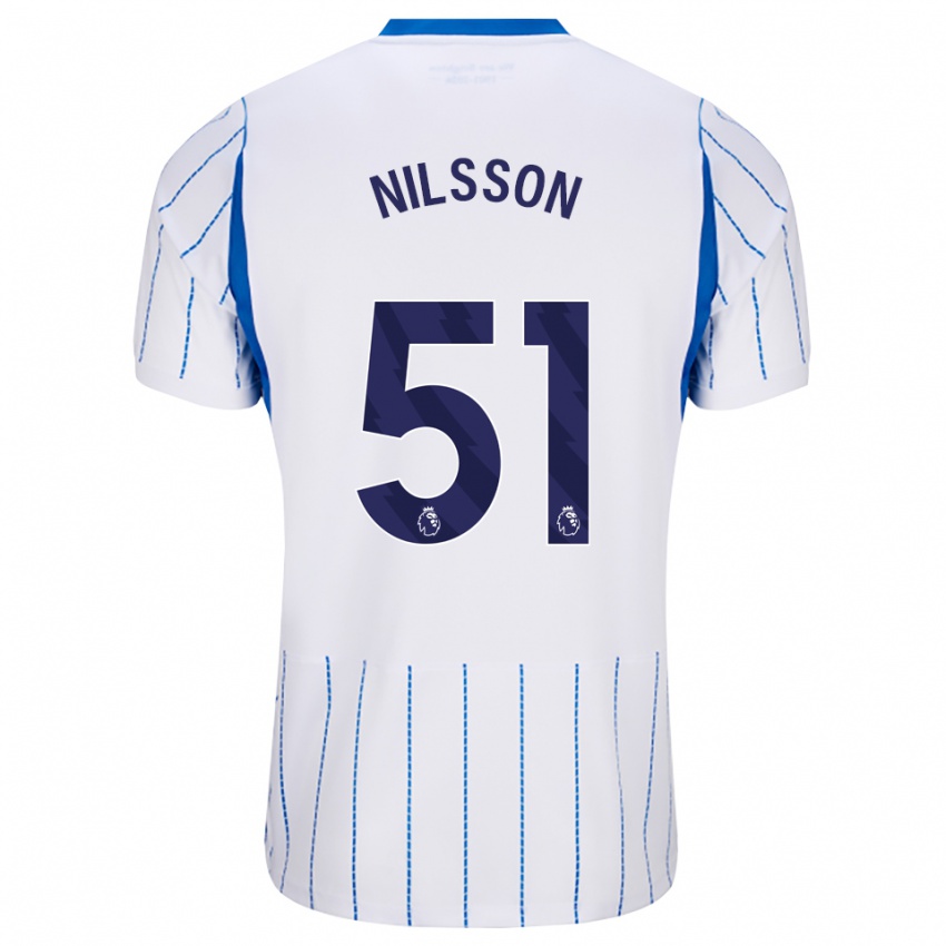 נשים Casper Nilsson #51 כחול דודוד לבן הרחק ג'רזי 2026/27 חולצה קצרה