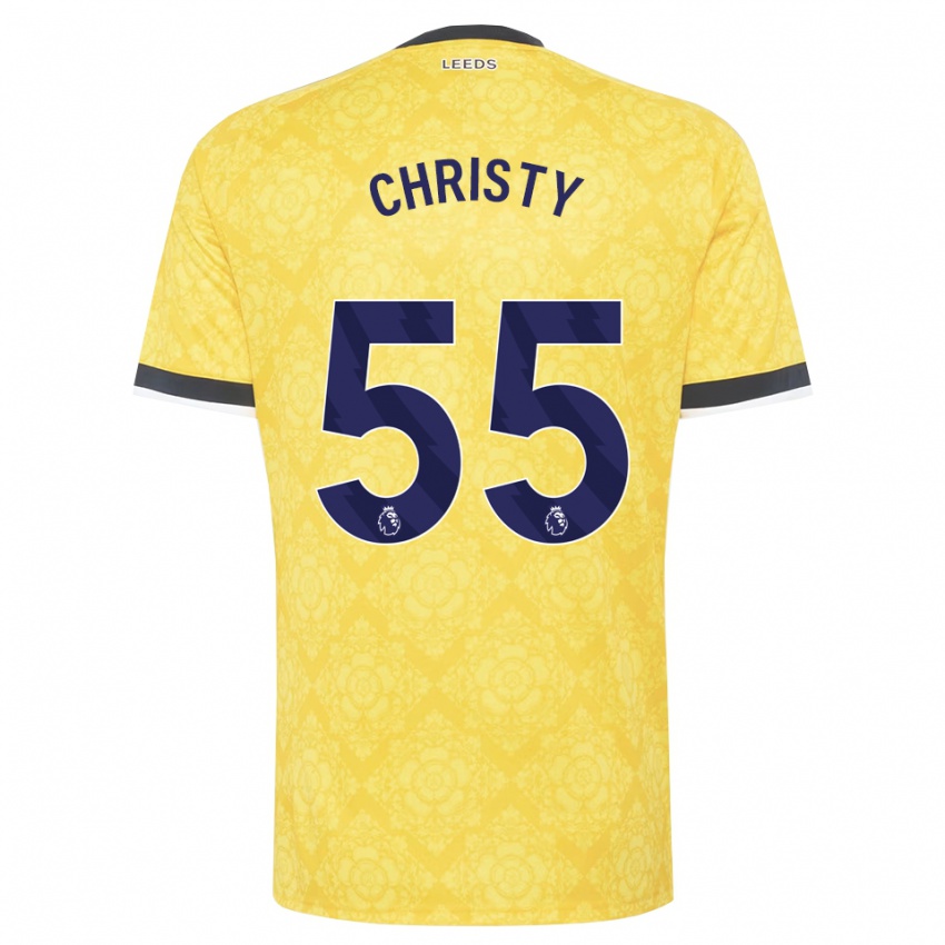 נשים Harry Christy #55 צהוב לבן שחור הרחק ג'רזי 2026/27 חולצה קצרה