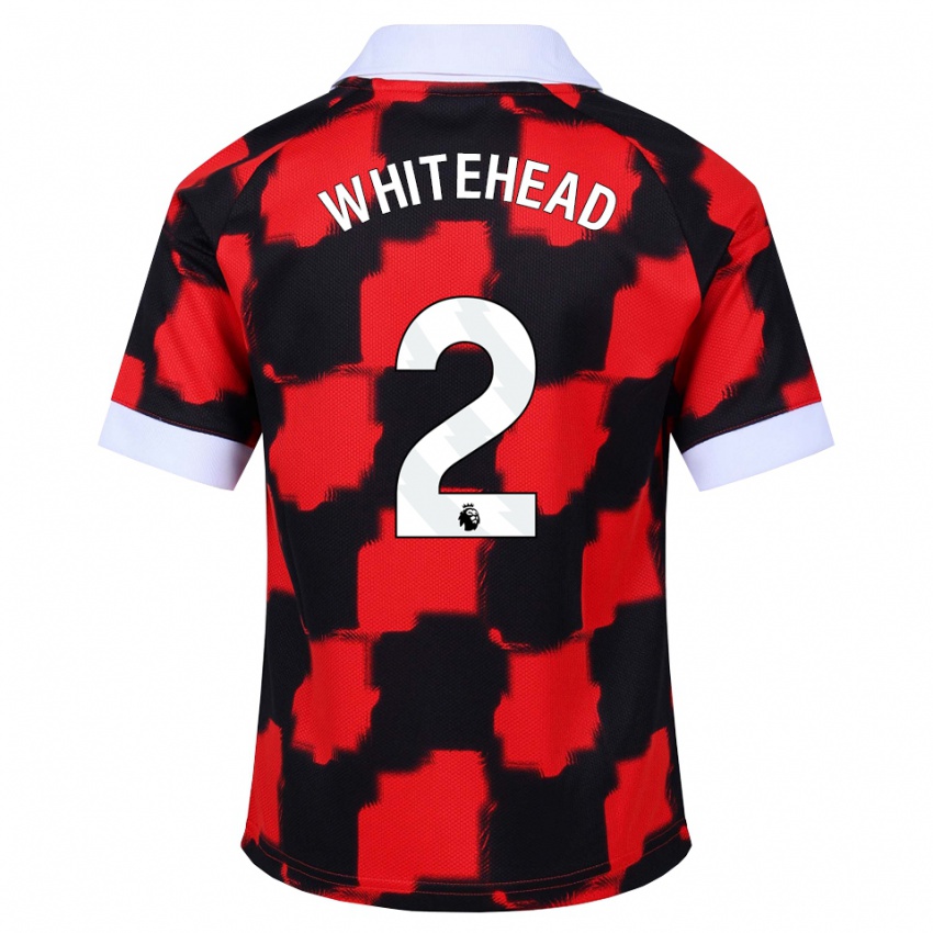נשים Daniel Whitehead #2 אדום לבן שחור הרחק ג'רזי 2026/27 חולצה קצרה