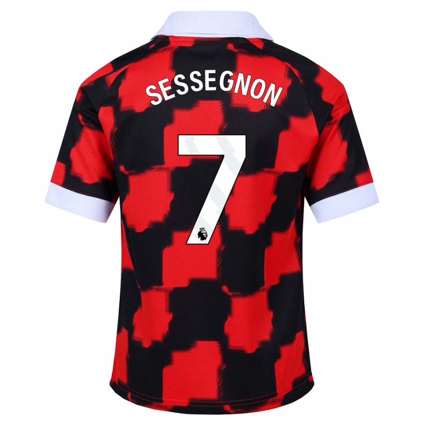 נשים Kayden Sessegnon #7 אדום לבן שחור הרחק ג'רזי 2026/27 חולצה קצרה