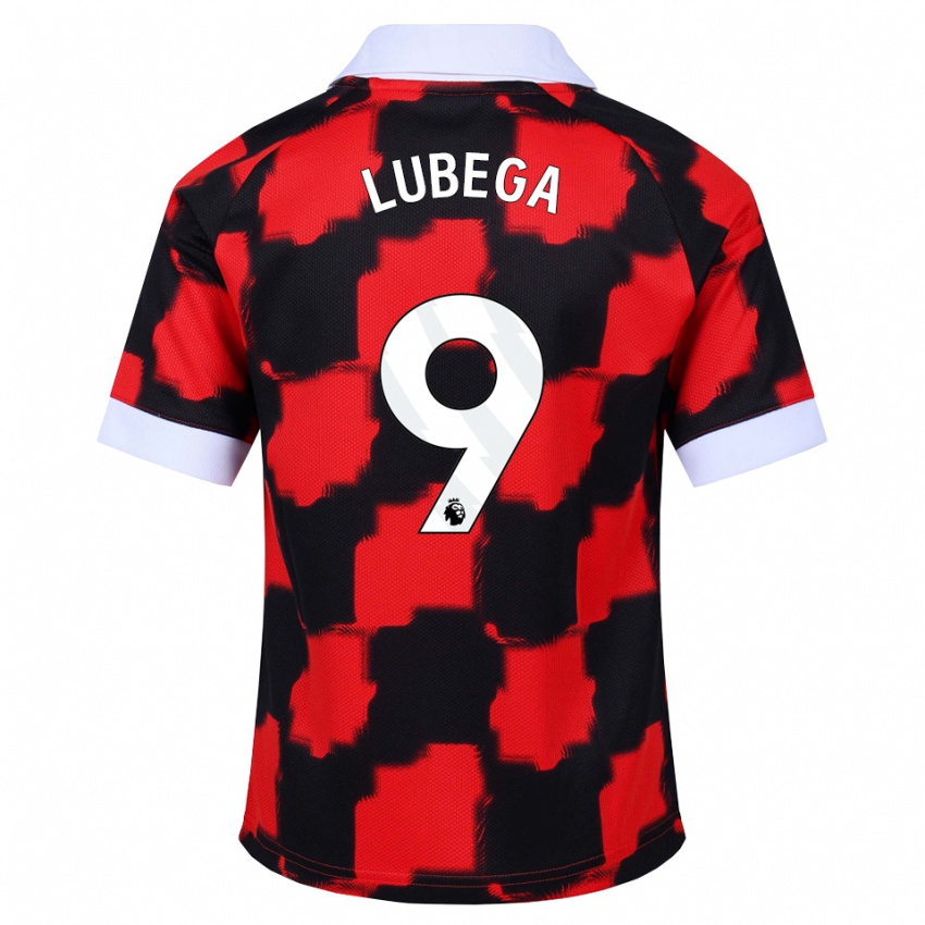 נשים Bashil Lubega #9 אדום לבן שחור הרחק ג'רזי 2026/27 חולצה קצרה