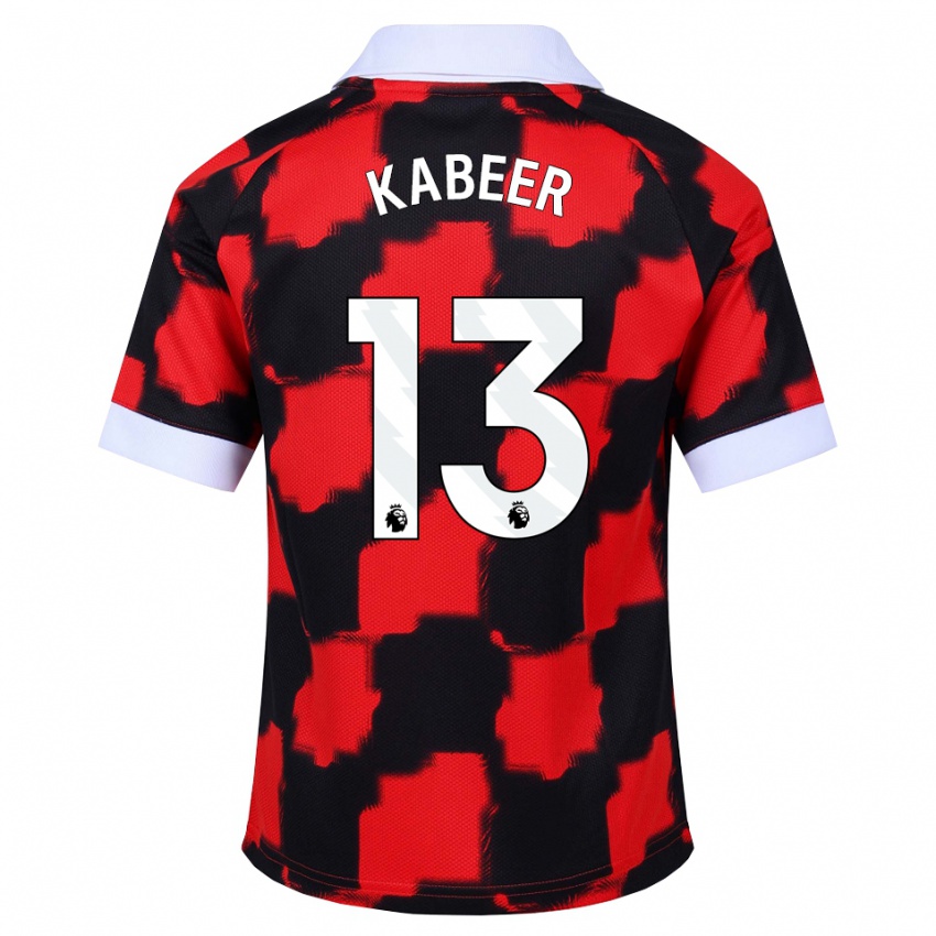 נשים Eric Kabeer #13 אדום לבן שחור הרחק ג'רזי 2026/27 חולצה קצרה